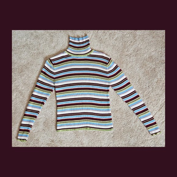 Lands' End Tops - Vintage Land’s End Striped Turtleneck